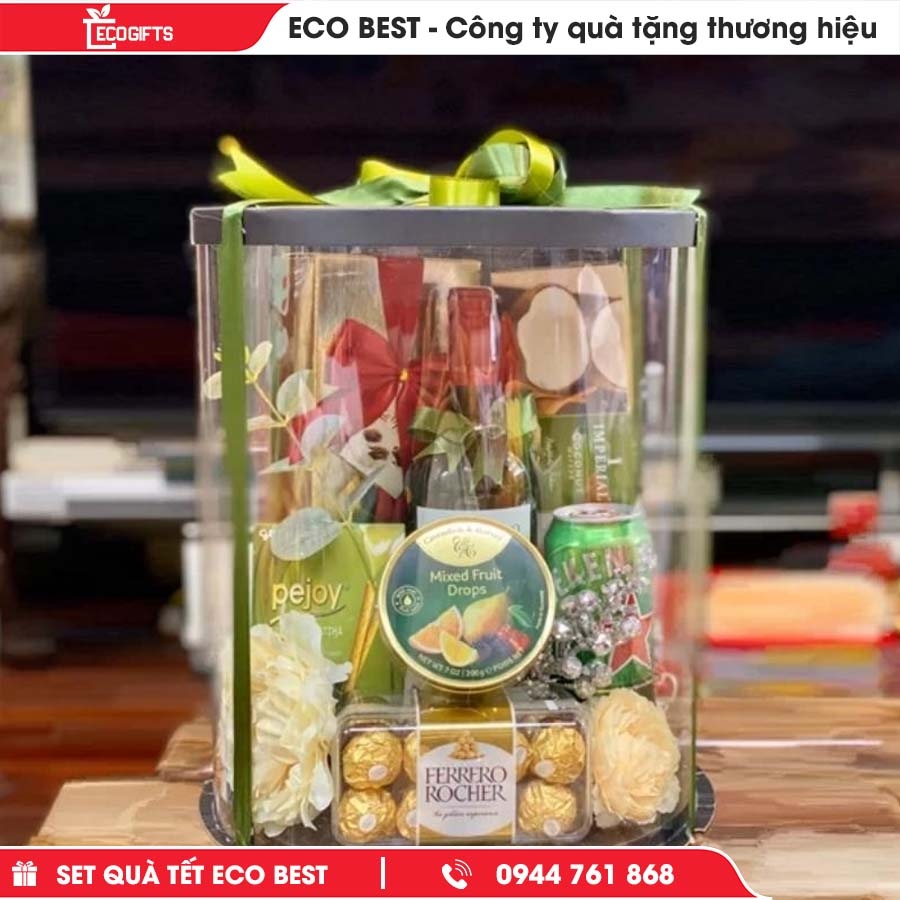 SET Quà Tết Rượu Vang Hộp Mica – Xuân Tâm Giao